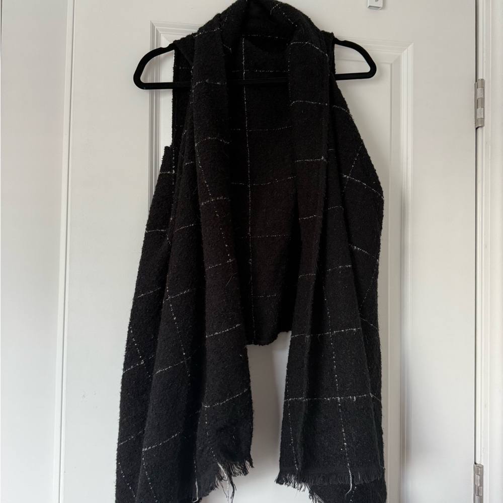 Black Windowpane Knit Vest